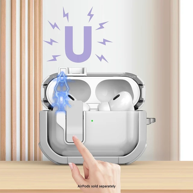 Alt view image 2 of 5 - SaharaCase - AirPods Pro 3 Case - Secure Lock ^^ Venture-X Series - White - Protective Cover with Carabiner Clip