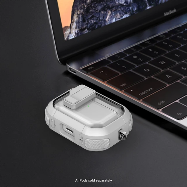 Alt view image 4 of 5 - SaharaCase - AirPods Pro 3 Case - Secure Lock ^^ Venture-X Series - White - Protective Cover with Carabiner Clip