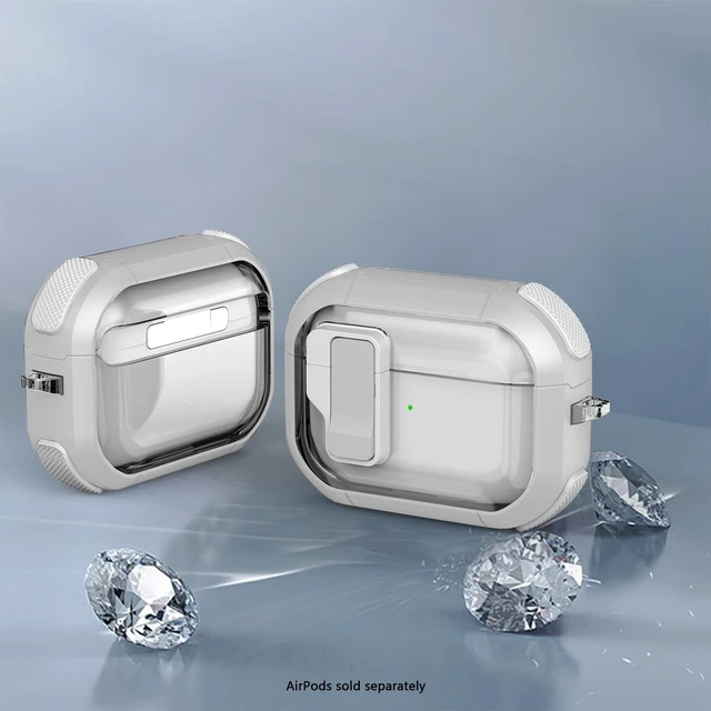 Alt view image 5 of 5 - SaharaCase - AirPods Pro 3 Case - Secure Lock ^^ Venture-X Series - White - Protective Cover with Carabiner Clip