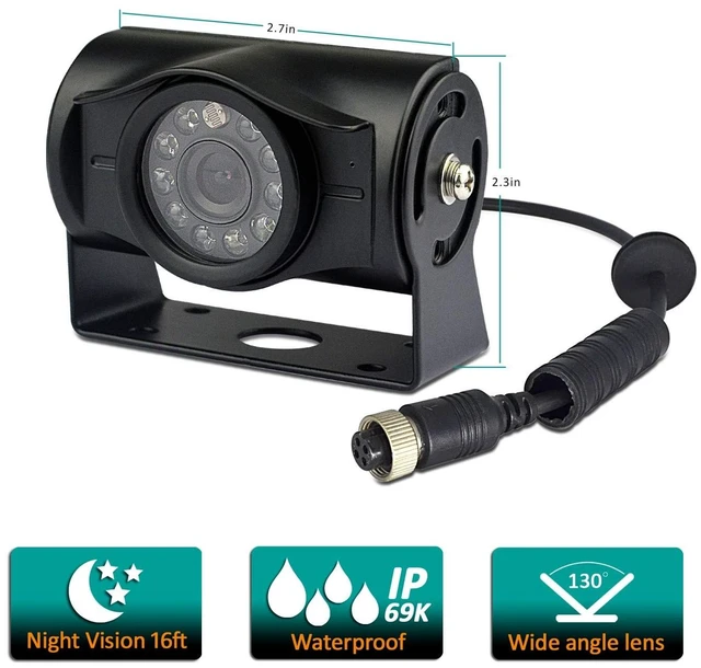 Alt view image 3 of 5 - Backup Camera System with 7 inch Definition Display + IP69 Waterproof and Night Vision Reverse Camera for Truck, Trailer, RV, Motorhome etc.