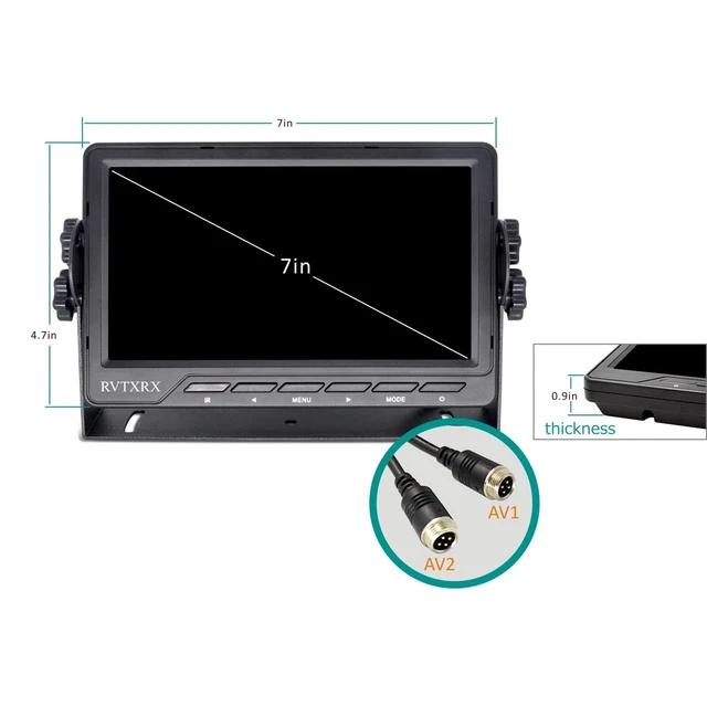 Alt view image 2 of 5 - Backup Camera System with 7 inch Definition Display + IP69 Waterproof and Night Vision Reverse Camera for Truck, Trailer, RV, Motorhome etc.