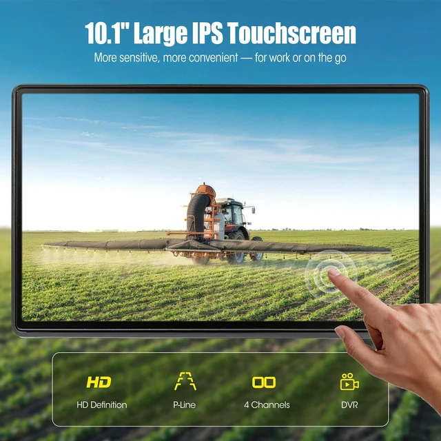 Alt view image 2 of 5 - HEECOOMI 1080P Wired Backup Camera System, 10.1" DVR IPS Touchscreen + 4 IP69K Water/Dust Proof Rear & Side Cameras, Vibration-Proof 20G for Hitching, Farm Work, UTV, Trailer, Tractor, Truck, Combine