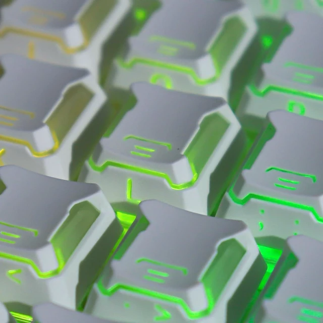 Alt view image 3 of 5 - Stellar Edge PBT PC Stereo Facet Shine Through Mech Keycaps 136 Keys White