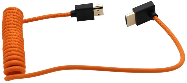 Main image of HangTon 8K 4K High Speed ProRes Raw HDMI Cable for ATOMOS Ninja V Shinobi Ultra, Sony FX2 FX30, Canon C70 R1, S5ii G9 Z9 Camera Monitor Gimbal FEELWORLD Portkeys SmallHD, Up Angled, 50cm Spiral
