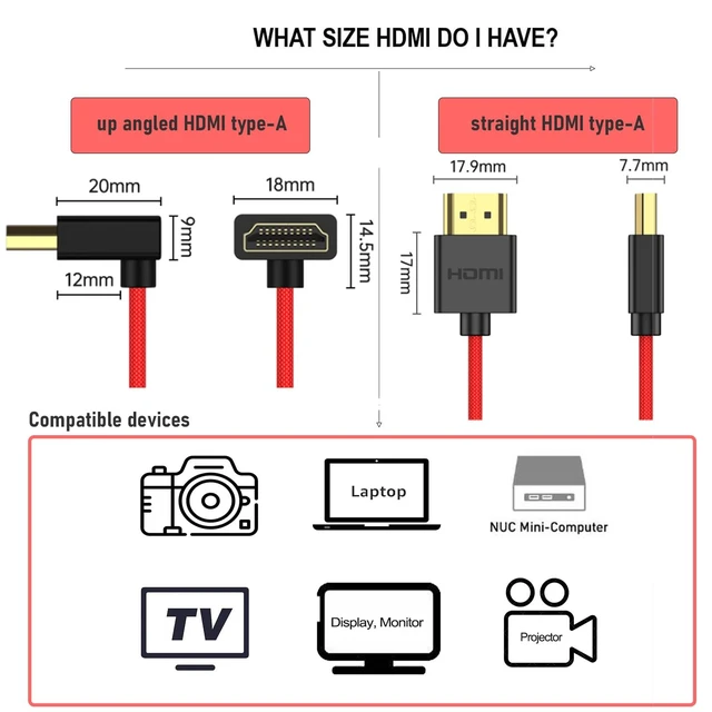 Alt view image 4 of 5 - HangTon 8K 4K High Speed ProRes Raw HDMI Cable for ATOMOS Ninja V Shinobi Ultra, Sony FX2 FX30, Canon C70 R1, S5ii G9 Z9 Camera Monitor Gimbal FEELWORLD Portkeys SmallHD, Up Angled, 50cm Spiral