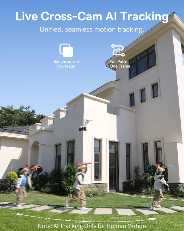 Alt view image 3 of 5 - Baseus X1 Pro 3K Dual-Lens AI Solar Camera Outdoor Wireless No Monthly Fee