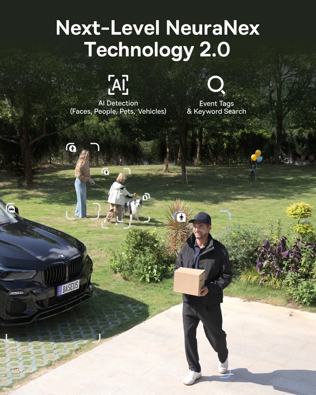 Alt view image 5 of 5 - Baseus X1 Pro 3K Dual-Lens AI Solar Camera Outdoor Wireless No Monthly Fee