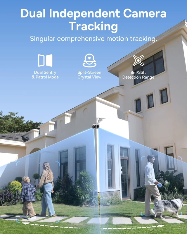 Alt view image 4 of 5 - Baseus X1 Pro 3K Dual-Lens AI Solar Camera Outdoor Wireless No Monthly Fee