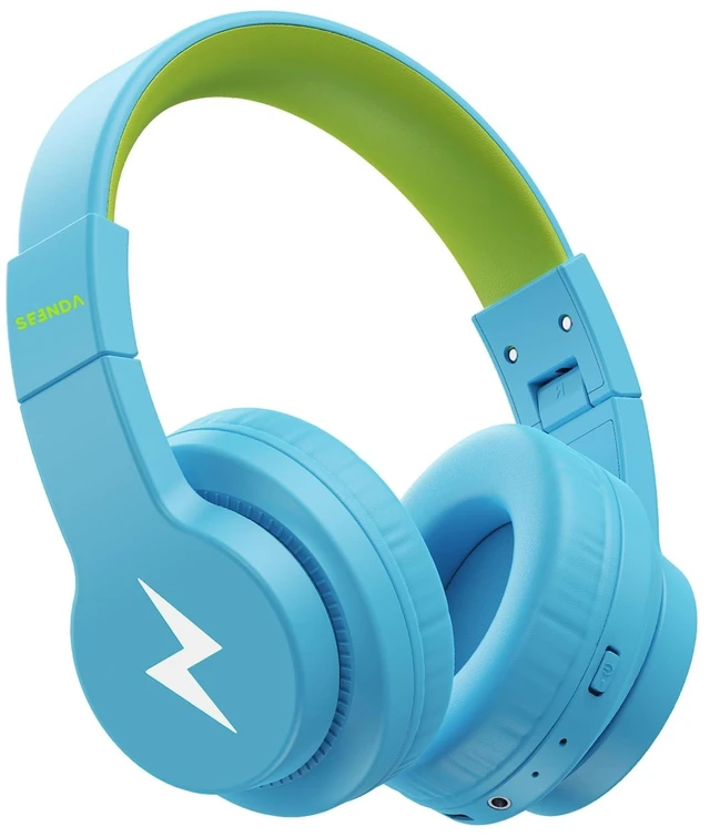 Main image of seenda JCH-01 Kids Bluetooth Headphones, 85/94dB, 3 Light Modes,Blue&Yellow