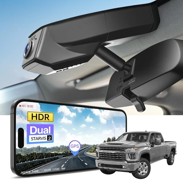 Main image of Mangoal STARVIS 2 Front 4K HDR Dash Cam IMX678, Fit for Chevy Silverado 1500 2019-2021, 1500 Limited 2022 and HD 2020-2023 (Model B), 5GHz WiFi, GPS, 64GB