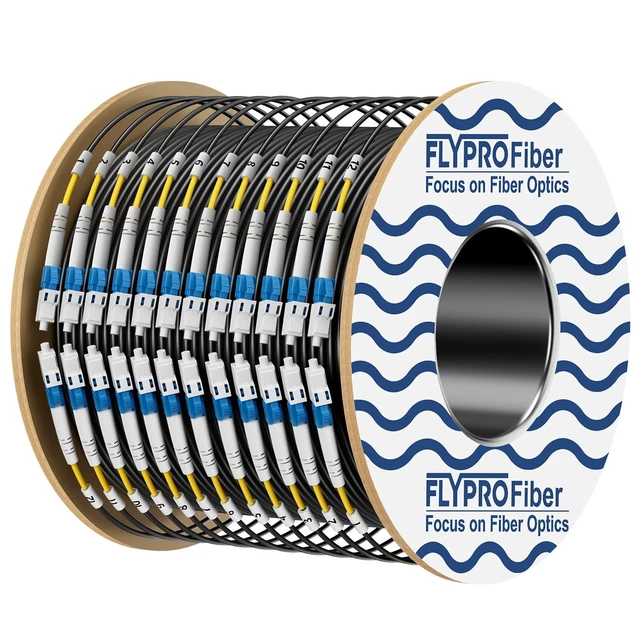 Main image of FLYPROFiber- 12 Core Single Mode LC to LC Outdoor Fiber Patch Cable 100m