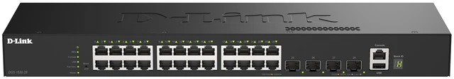 Main image of D-Link 28-Port Gigabit Ethernet Switch, Next-Gen Layer 3 Stackable Smart-Managed, 24x Ports, 2X 10GBase-T, 2X 10G SFP+ Ports (DGS-1520-28)