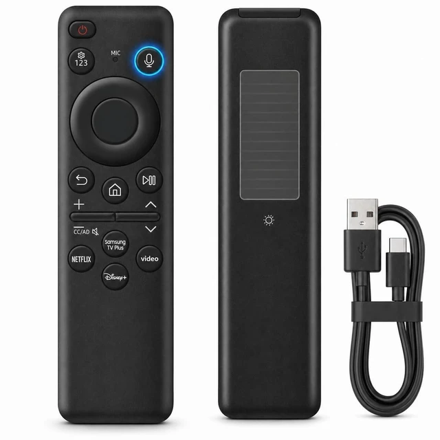 Main image of HSHONG BN59-01455A Voice Remote Control Replacement for Samsung Smart TVs, Compatible with QLED OLED Frame TV S95C S90C S95D S90D LS03D Q60 Q70 Q80 QN85 QN90 Series, Solar USB-C Charging