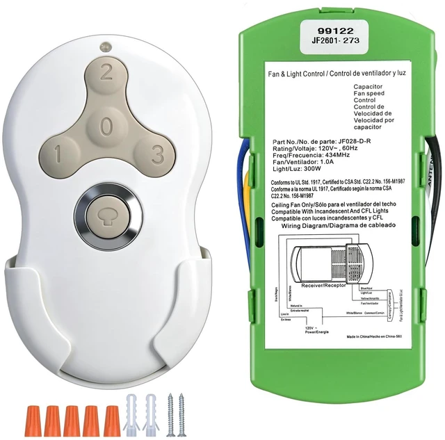 Main image of Snrigw Replace Remote Kit for Hunter 99122/99123/RAN003/K047402 Ceiling Fan