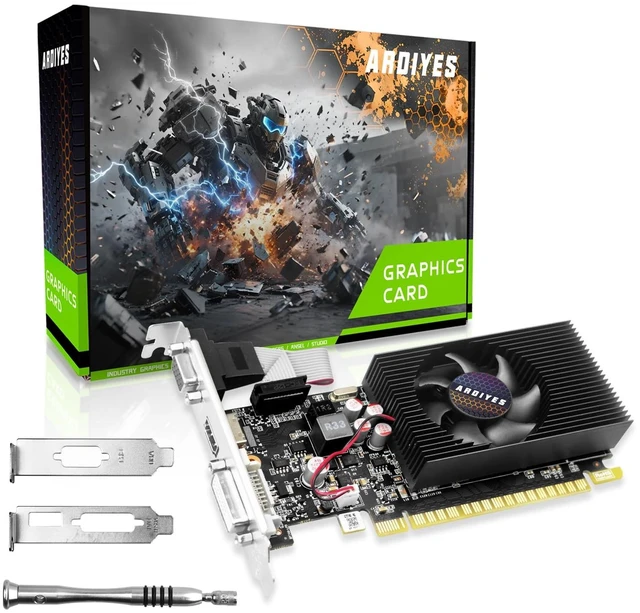 Main image of ARDIYES GT 740 4GB Low Profile GPU Graphics Card, 128 Bit GDDR3 Video Card, DVI VGA HDMI Low Profile Graphics Card with Cooling Fan