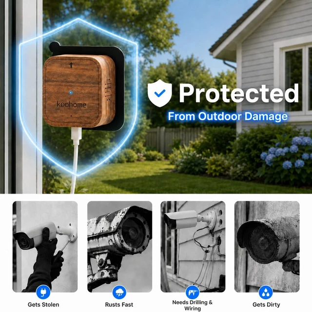 Alt view image 5 of 5 - Koohome 5MP 3K Window Security Camera 2 Pack for Home, No Subscription