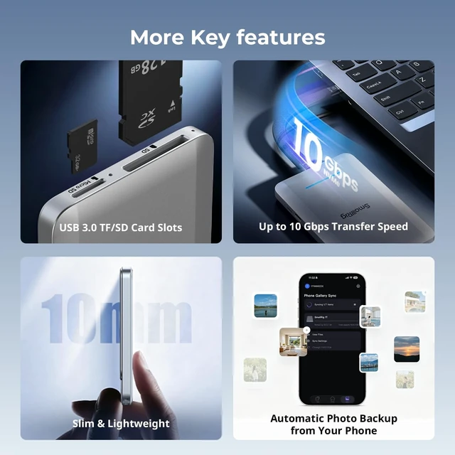 Alt view image 4 of 5 - SMALLRIG Portable SSD 1TB, Up to 1000MB/s, USB-C, USB 3.2 Gen 2, Aluminum