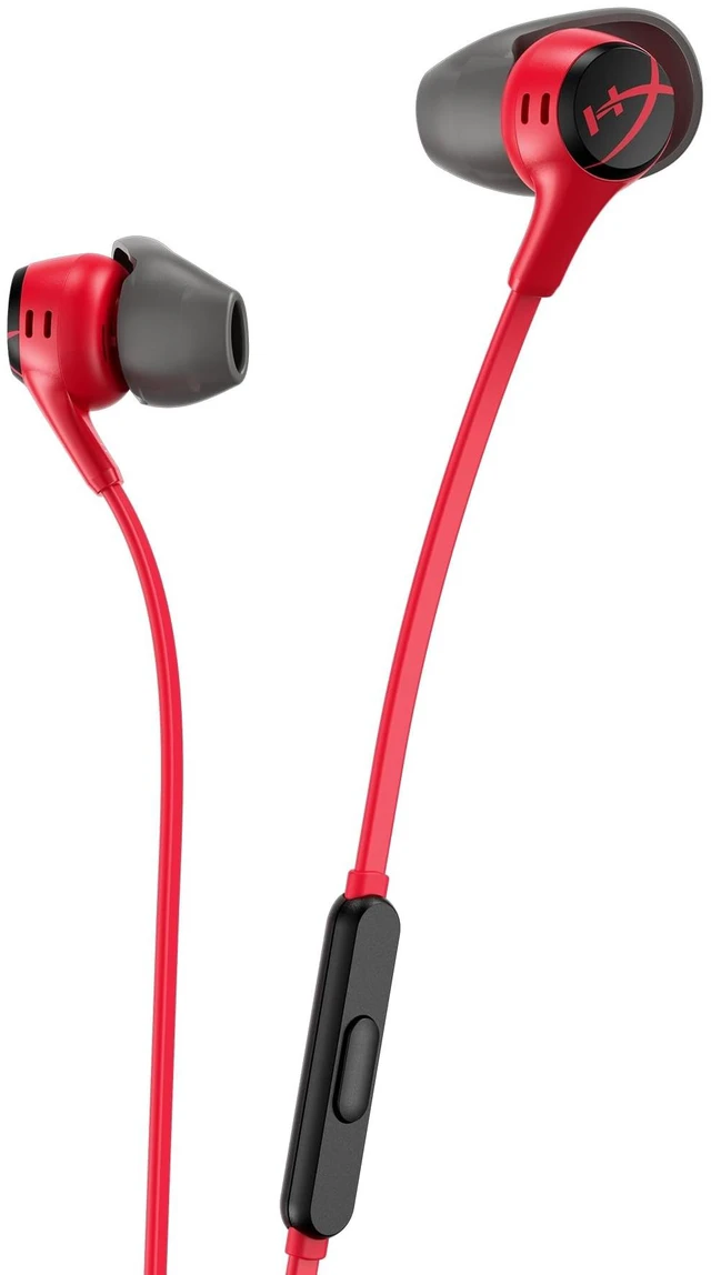 Main image of HyperX Cloud Earbuds II 14mm Drivers, Four Eartips, Hard-Shell Carrying Case, Low-Profile 90 Plug, 3.5mm Plug, Built-in Microphone, Multi-Function Button, PC, Mobile, Nintendo Switch Red