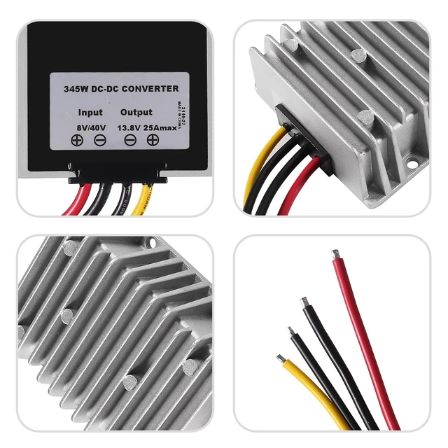 Alt view image 3 of 5 - AEDIKO DC Voltage Reducer Converter DC 8V-40V to 13.8V 25A 300W Reducer Power Converter Waterproof Regulator Module Transformer for Golf Cart Club Car
