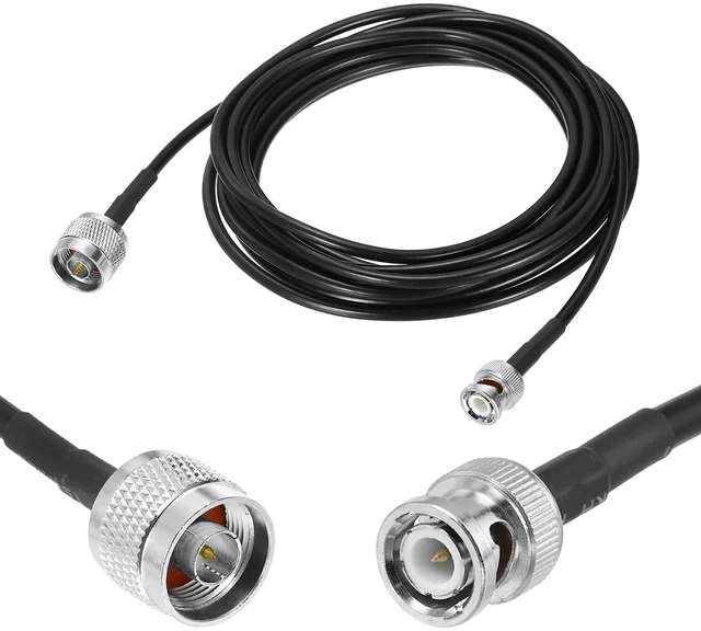Main image of MECCANIXITY Black RG58 N Type to BNC Cable 15ft, 50 Ohm Low Loss BNC Male to N Male Coax Extension Jumper Cable for Spectrum Analyzer Antenna, Ham Radio, Oscilloscope, RF Applications