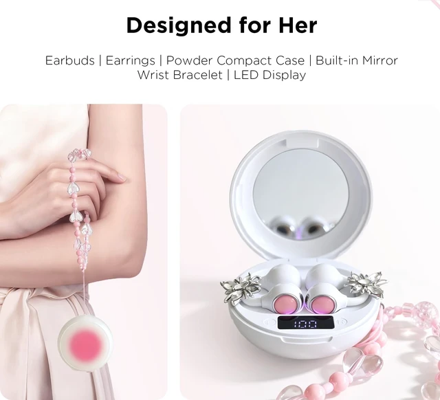 Alt view image 2 of 5 - YUEHEMEI Clip On Open Ear Earbuds, Butterfly Earrings Bracelet Handmade Bag