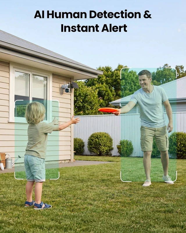 Alt view image 5 of 5 - LIWAN Solar Camera Outdoor Wireless, Dual Lens, 2.4GHz WiFi Security Camera
