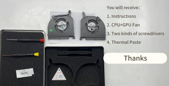 Alt view image 3 of 5 - BestParts CPU+GPU Cooling Fan Replacement for Gigabyte AERO 15 (Intel 9th Gen), for AERO 15S SA / 15S WA/XA / 15 SA/XA, P/N: RP75XA, PLB07010S12HH (Not OLED Version)