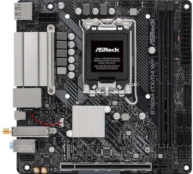 Alt view image 2 of 4 - ASRock B760M-ITX/D4 WiFi Supports 13th Gen & 12th Gen Intel Core Processors (LGA1700)