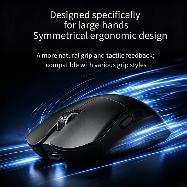 Alt view image 3 of 5 - Darmoshark M3Ultra Wireless Gaming Mouse,Tri-Mode 30K DPI PAW3950 Optical Sensor Lightweight 56g,8K Polling,Programmable Buttons,Computer Mouse for Laptop,PC,Windows(Black)