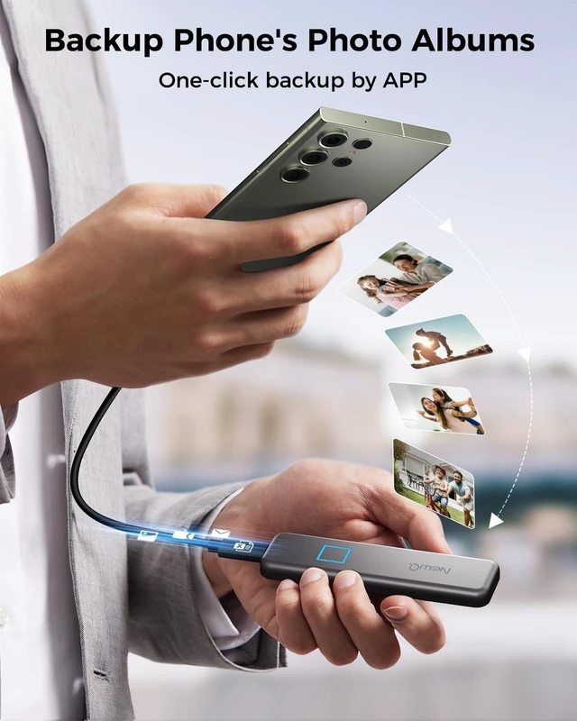 Alt view image 2 of 5 - NEWQ 2TB Touch Portable SSD with Fingerprint Encryption USB-C
