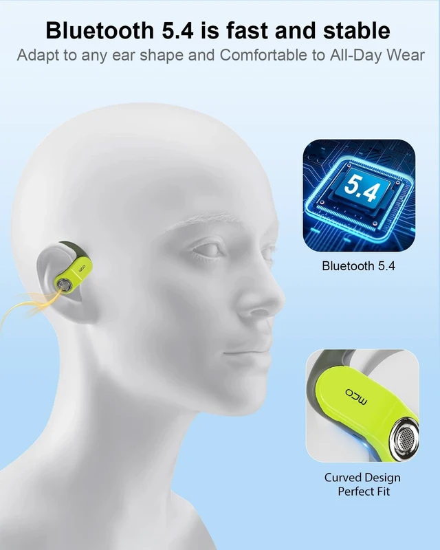 Alt view image 4 of 5 - OJW Open Ear Headphones, Power Without Limits Replaceable Battery Earbuds