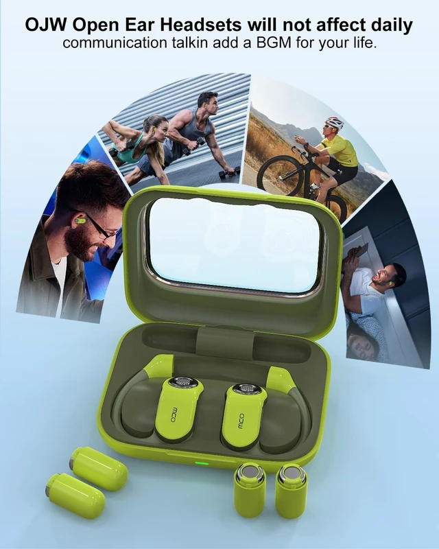 Alt view image 5 of 5 - OJW Open Ear Headphones, Power Without Limits Replaceable Battery Earbuds