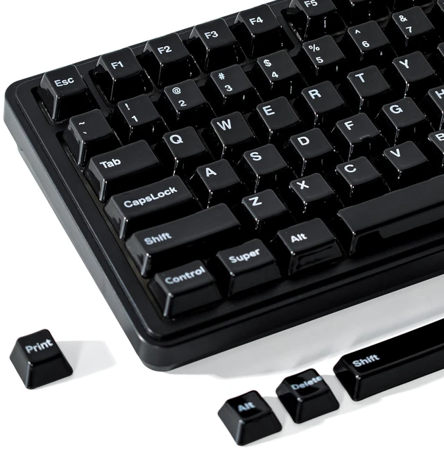 Main image of XVX Black Ceramic Keycaps, 120-Key Fog Translucent Compatible MX Switches