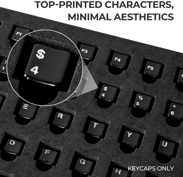 Alt view image 4 of 5 - XVX Black Ceramic Keycaps, 120-Key Fog Translucent Compatible MX Switches