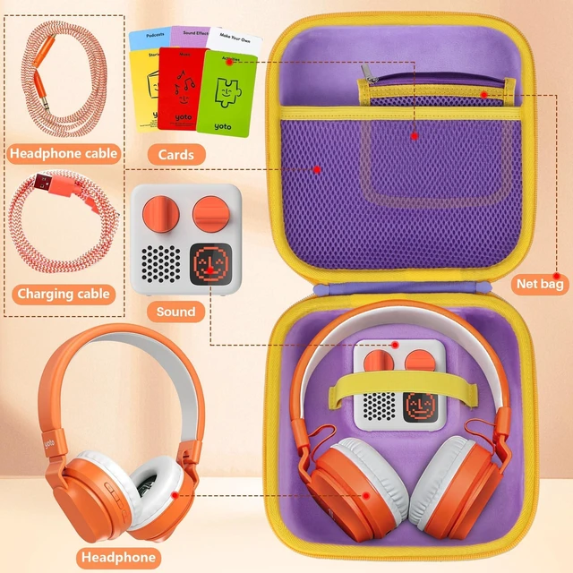 Alt view image 3 of 5 - Peyyargo Case Compatible with YOTO Mini + Headphones Kids Audio Player