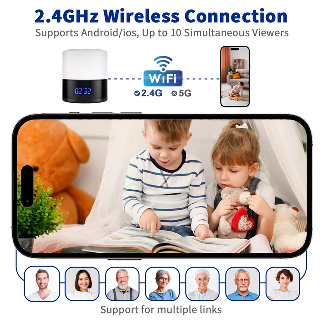 Alt view image 3 of 5 - Chasvon Security Camera Motion Activated Bluetooth Speaker, 270 Viewing Angle, 2.4G /5G Dome Cams with Phone App, Hd 1080P, Wireless WiFi Nanny Cam for Home Offices StoreWhite