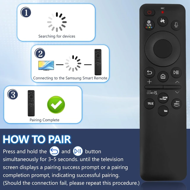 Alt view image 5 of 5 - New BN59-01480A TM2360E Remote Control for Samsung TV, Smart AI Voice Control, Solar-Powered & USB-C Dual Charging, Compatible with Samsung Neo QLED/OLED Smart TVs (2021-2026 Models)