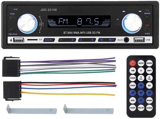 Main image of ePathChina 12V 1 DIN Bluetooth Car Stereo Audio MP3 Player FM Radio, USB Fast Charging, Hands-Free Calling, Supports MP3/EQ/SD/TF/AUX, Dual USB & Remote Control, Not CD DVD Player