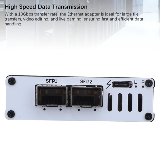 Alt view image 2 of 5 - 10G Ethernet Adapter Compatible with Thunderbolt 3 or Thunderbolt 4 Ports, Supports 10Gb s, Plug and Play, for OS X, for and for Ubuntu Systems (Dual Port)