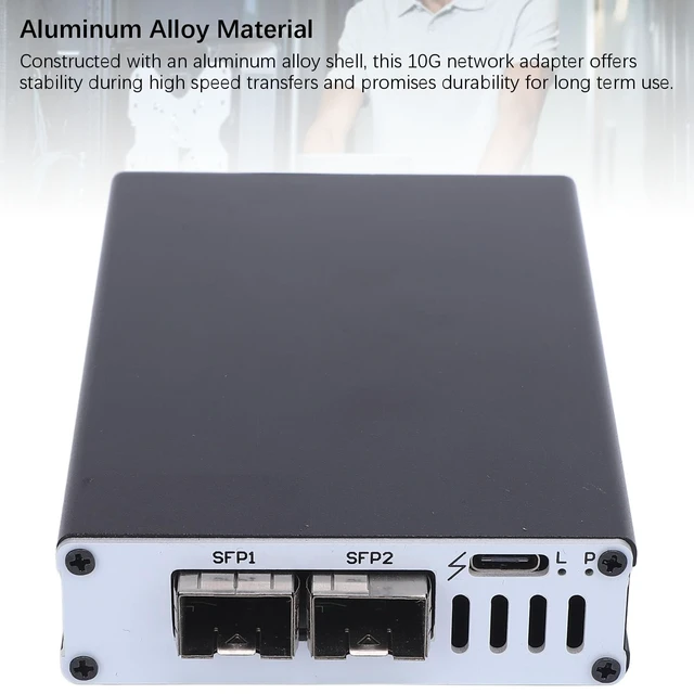 Alt view image 3 of 5 - 10G Ethernet Adapter Compatible with Thunderbolt 3 or Thunderbolt 4 Ports, Supports 10Gb s, Plug and Play, for OS X, for and for Ubuntu Systems (Dual Port)