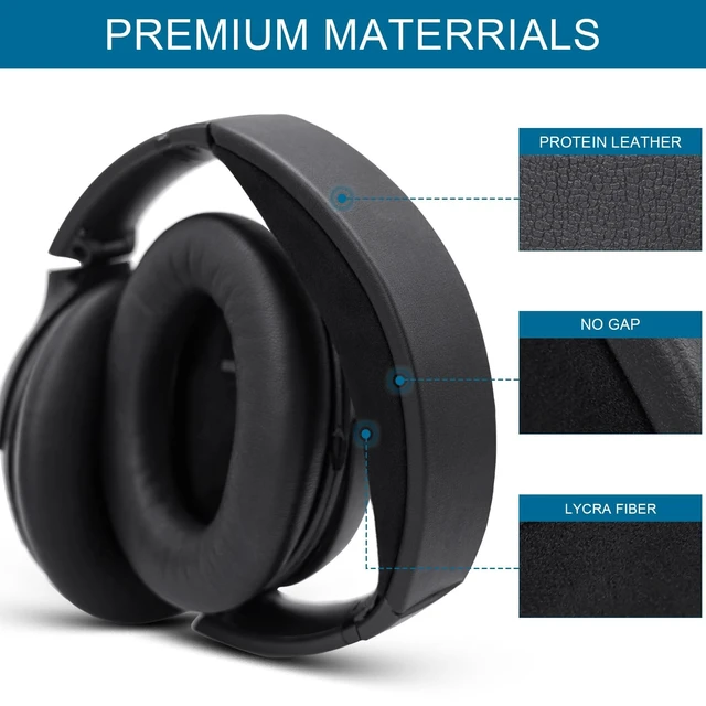 Alt view image 5 of 5 - GEVO Ear Pads & Headband Replacement Kit for Bose QC35/QC35 ii - Black