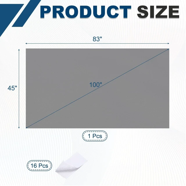Alt view image 2 of 5 - MECCANIXITY Projector Movie TV Projector Screen 100" 4K HD 16:9 Portable