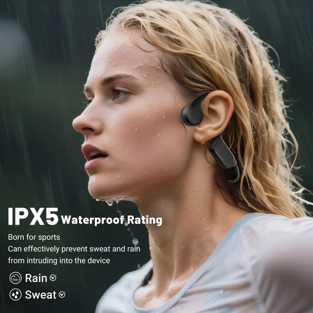 Alt view image 4 of 5 - Gelecek Bone Conduction Headphones, Bluetooth 6.0 Open-Ear Ergonomic Wireless Sports Headphones, IPX5 Waterproof Sweatproof, 10H Playtime for Running, Gym, Training, Fitness