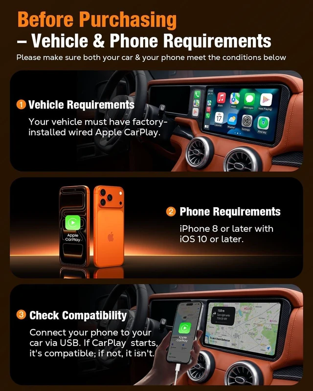 Alt view image 2 of 5 - Houflody Wireless CarPlay Adapter for iPhone Upgraded Chip, Converts Factory Wired CarPlay to Wireless Apple CarPlay with Stable Low-Latency Connection, Mini Plug-and-Play Design, GPS &