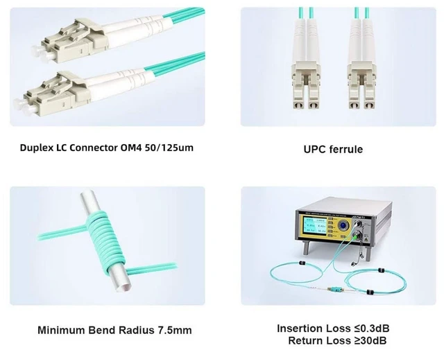 Alt view image 3 of 5 - FLYPROFiber- LC to LC Fiber Patch Cable OM4 Multimode 15M/49ft 6 Pack