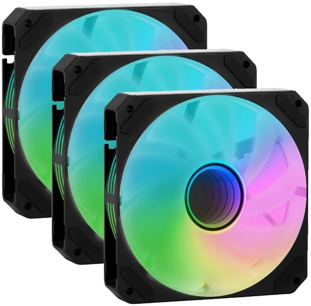 Main image of KINGCOOL DUALIS 120mm Infinity Mirror ARGB Cooling Fan PC Case Fan, 3-Pack