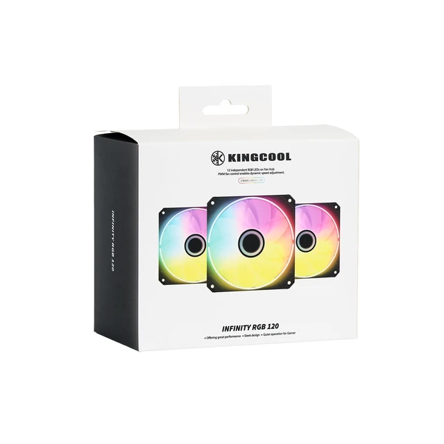 Alt view image 3 of 5 - KINGCOOL DUALIS 120mm Infinity Mirror ARGB Cooling Fan PC Case Fan, 3-Pack