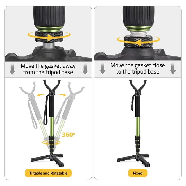 Alt view image 2 of 5 - CVLIFE Hunting Monopod Shooting Stick Tripod Gun Rifle Crossbow Rest