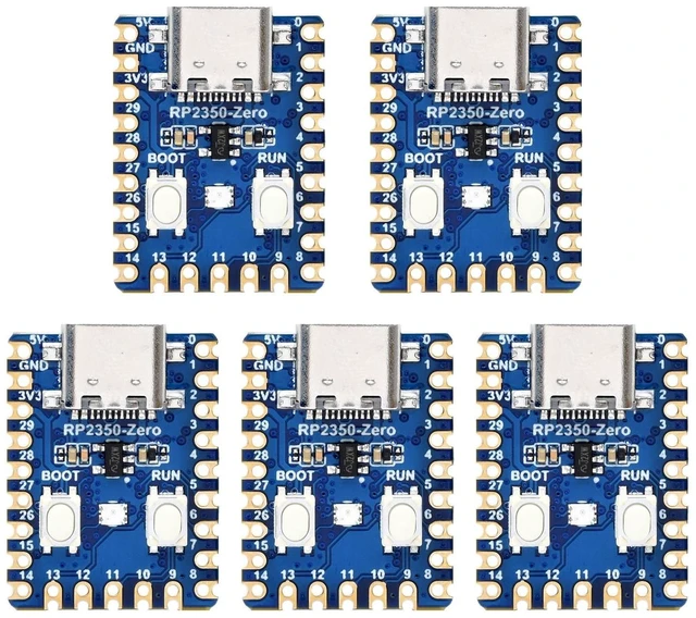 Main image of Waveshare 5PCS RP2350-Zero Mini Development Board, Raspberry Pi Microcontroller Development Board, Based On Raspberry Pi Dual-core & Dual-Architecture Microcontroller