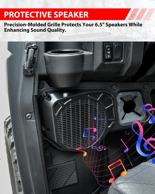 Alt view image 5 of 5 - KEWISAUTO 6.5" Under Dash Speaker Pods Holder Mount for Ranger 1000 XP 2025